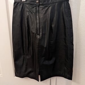 Black leather skirt